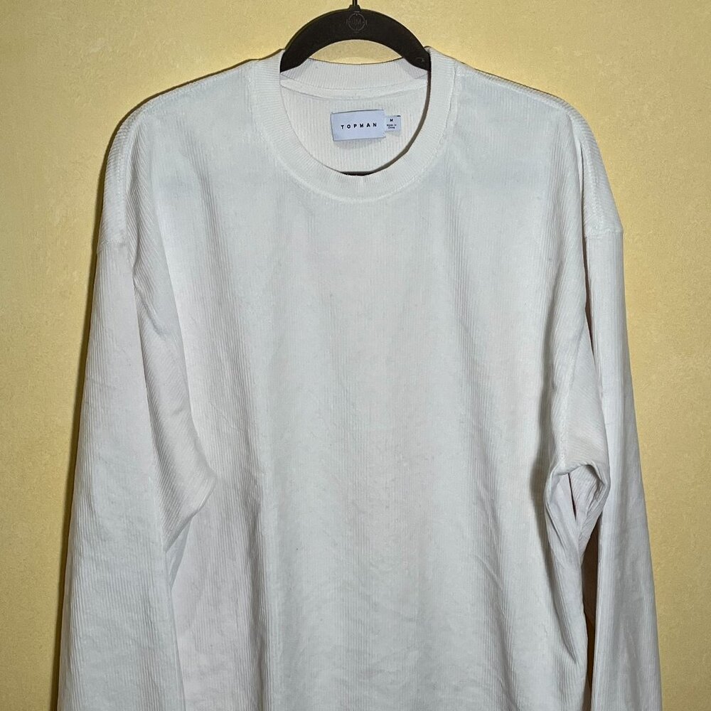 Topman Ribbed White Sweater